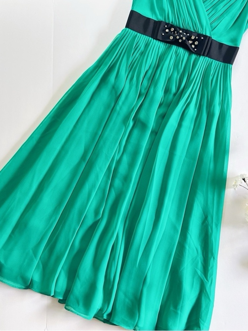 NEW Kate Spade Emerald Ring Green Chiffon Dress - Picture 3 of 14